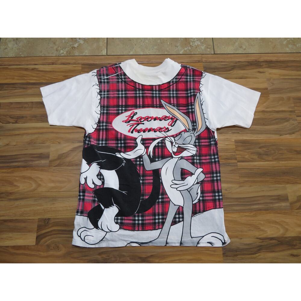 Looney Tunes Bugs Bunny Sylvester Tweety T-shirt, White T-shirt Sz XL 1990s